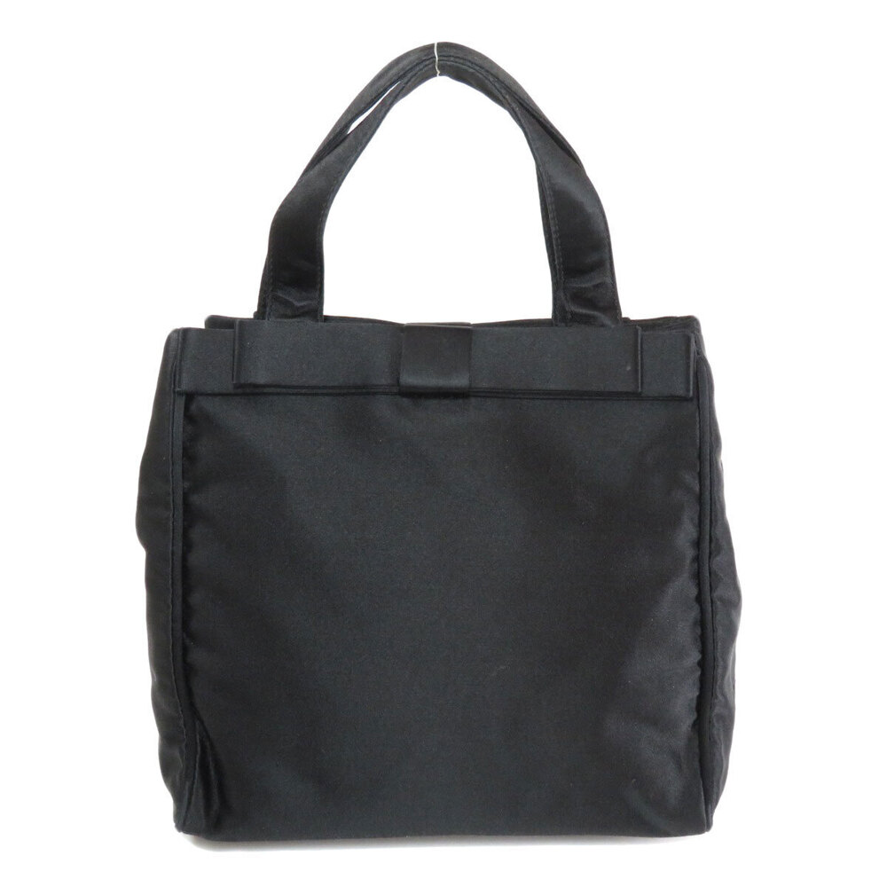 Prada black bow discreet Tessuto bow bag tote Black